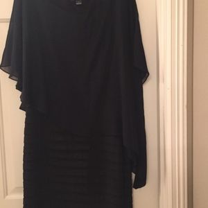 scarlett sleeveless cape sheath dress